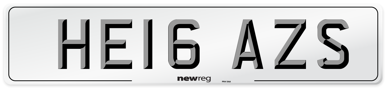 HE16 AZS Number Plate from New Reg